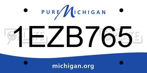 1EZB765 Michigan License Plate