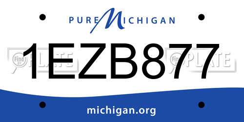 1EZB877 Michigan License Plate