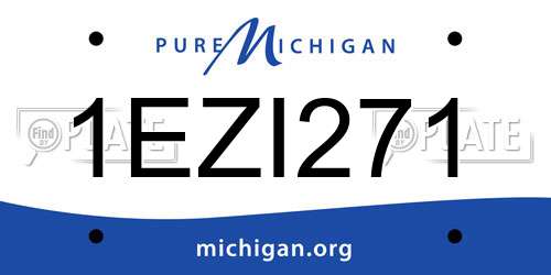 1EZI271 Michigan License Plate