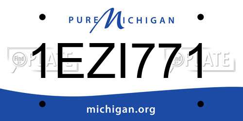 1EZI771 Michigan License Plate