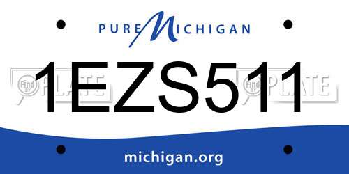 1EZS511 Michigan License Plate