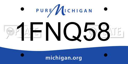 1FNQ58 Michigan License Plate