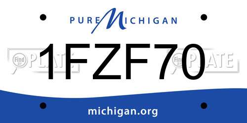 1FZF70 Michigan License Plate