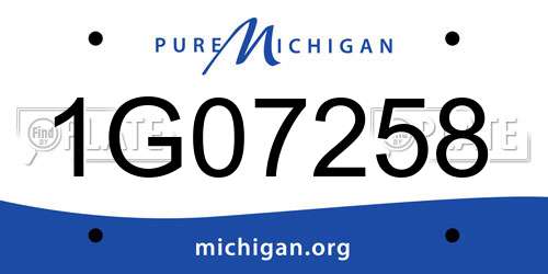 1G07258 Michigan License Plate