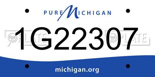 1G22307 Michigan License Plate