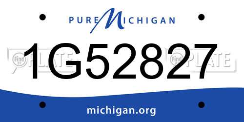 1G52827 Michigan License Plate