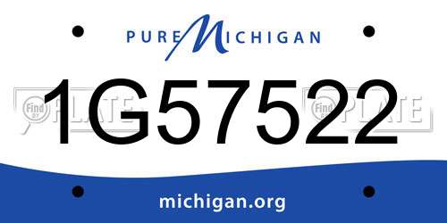1G57522 Michigan License Plate