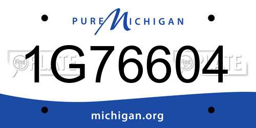 1G76604 Michigan License Plate