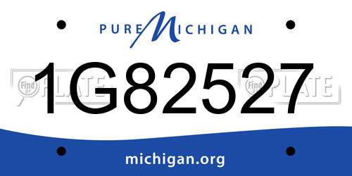 1G82527 Michigan License Plate