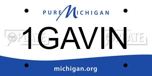 1GAVIN Michigan License Plate