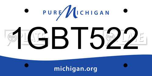 1GBT522 Michigan License Plate