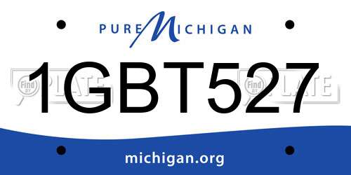 1GBT527 Michigan License Plate