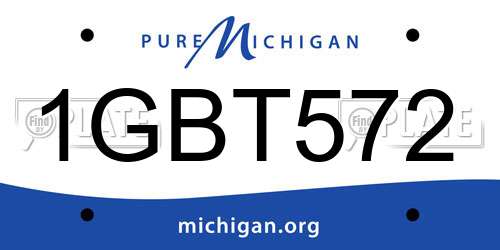 1GBT572 Michigan License Plate