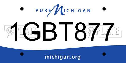 1GBT877 Michigan License Plate