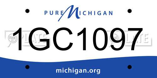 1GC1097 Michigan License Plate