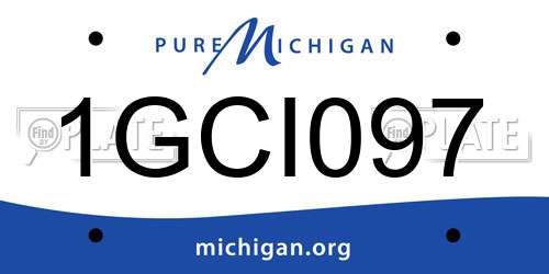 1GCI097 Michigan License Plate