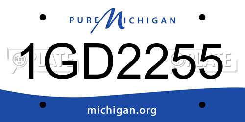 1GD2255 Michigan License Plate