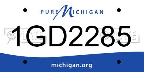 1GD2285 Michigan License Plate