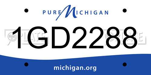 1GD2288 Michigan License Plate