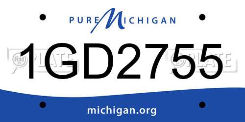 1GD2755 Michigan License Plate