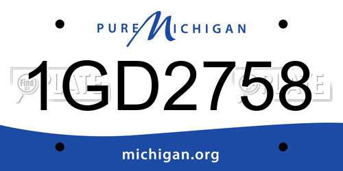1GD2758 Michigan License Plate
