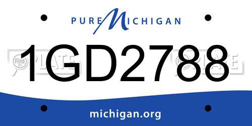 1GD2788 Michigan License Plate