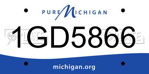 1GD5866 Michigan License Plate