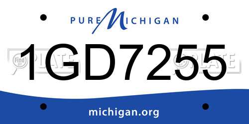 1GD7255 Michigan License Plate
