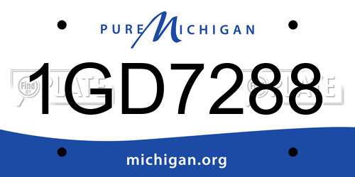 1GD7288 Michigan License Plate