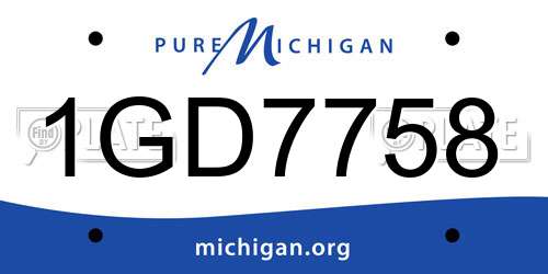 1GD7758 Michigan License Plate
