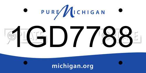1GD7788 Michigan License Plate