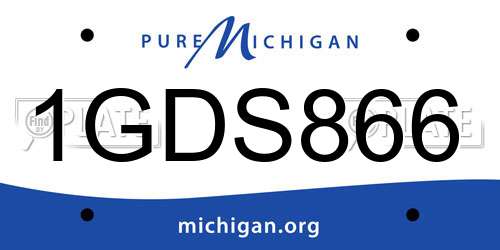 1GDS866 Michigan License Plate