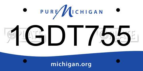 1GDT755 Michigan License Plate