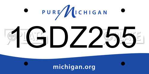 1GDZ255 Michigan License Plate