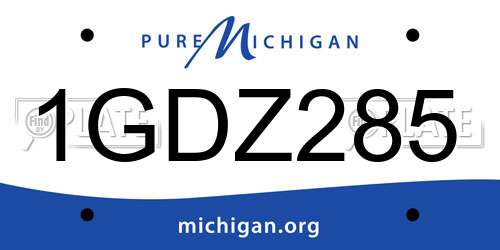 1GDZ285 Michigan License Plate
