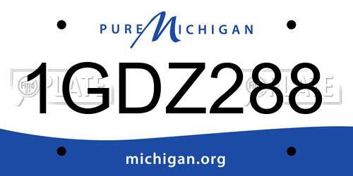 1GDZ288 Michigan License Plate