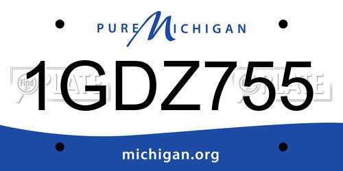 1GDZ755 Michigan License Plate