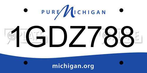 1GDZ788 Michigan License Plate
