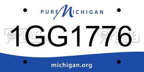 1GG1776 Michigan License Plate
