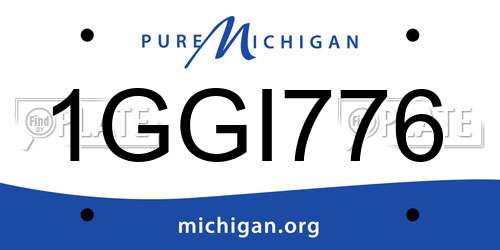1GGI776 Michigan License Plate