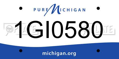 1GI0580 Michigan License Plate