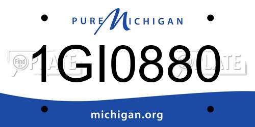 1GI0880 Michigan License Plate
