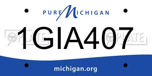 1GIA407 Michigan License Plate