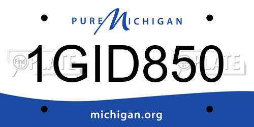 1GID850 Michigan License Plate