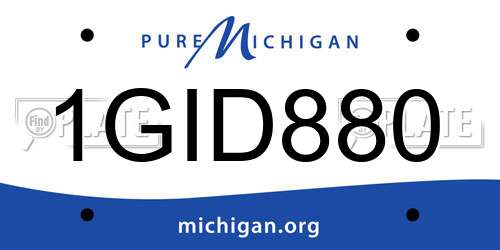 1GID880 Michigan License Plate