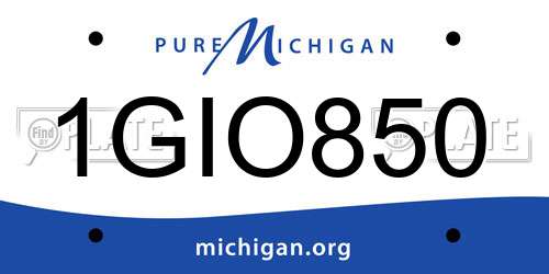 1GIO850 Michigan License Plate