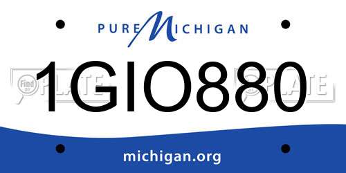 1GIO880 Michigan License Plate