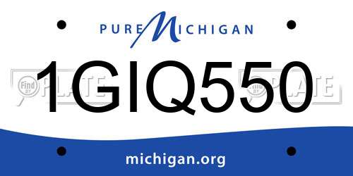 1GIQ550 Michigan License Plate