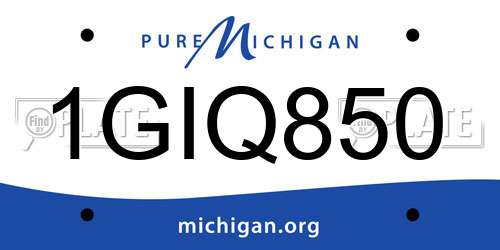 1GIQ850 Michigan License Plate