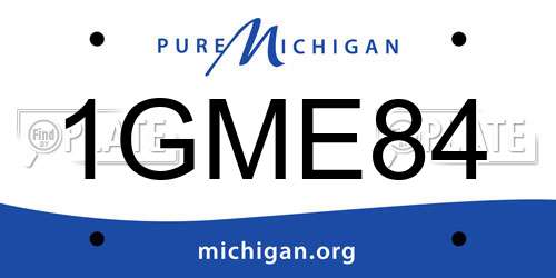 1GME84 Michigan License Plate